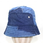 Patchwork denim bucket hat