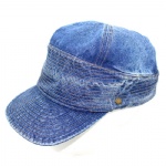 Vintage look washed denim cap