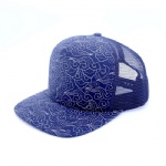 Retro Eastern Style 5 Panels Flat Peak Trucker Cap