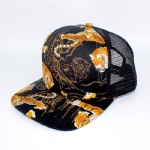 Retro Eastern Style 5 Panels Flat Peak Trucker Cap