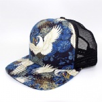 Retro Eastern Style 5 Panels Flat Peak Trucker Cap