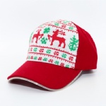 5 Panels Melton Jacquard Christmas Holidays Cap