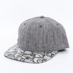 6 Panels Linen Flat Peak Snapback Cap