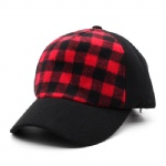 5 Panels Melton Wool Plaid Baseball Cap