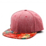 6 Panels Linen Flat Peak Snapback Cap