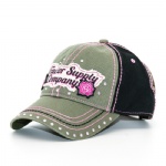 6 Panels Rhinestone Applique Girl Baseball Cap